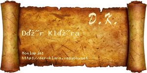 Dér Klára névjegykártya