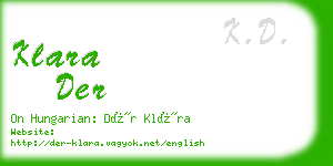 klara der business card